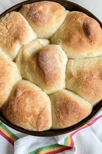 homemade dinner rolls in a pan