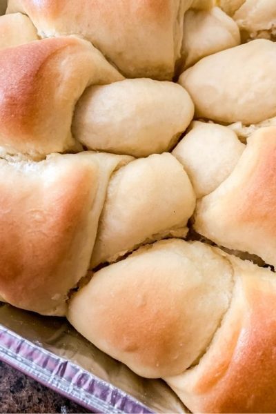 foil pan of Instant Pot crescent rolls