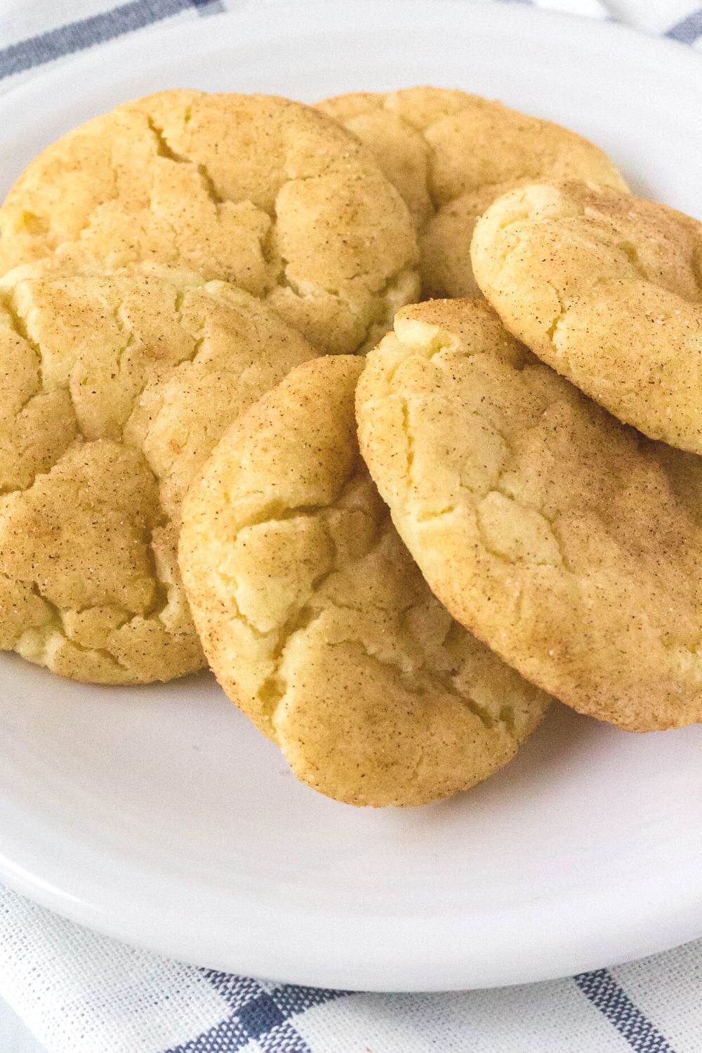 pile of snickerdoodles without cream of tartar served on a white plate